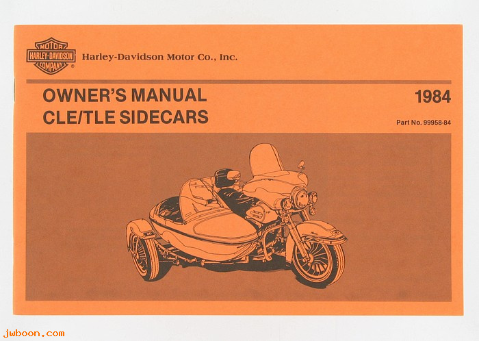   99958-84 (99958-84): Sidecar owner's manual 1984 - NOS