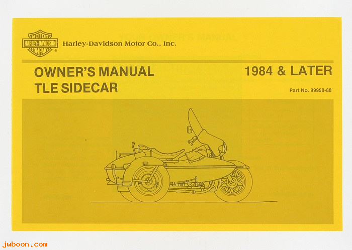   99958-88 (99958-88): Sidecar owner's manual 1988 - NOS