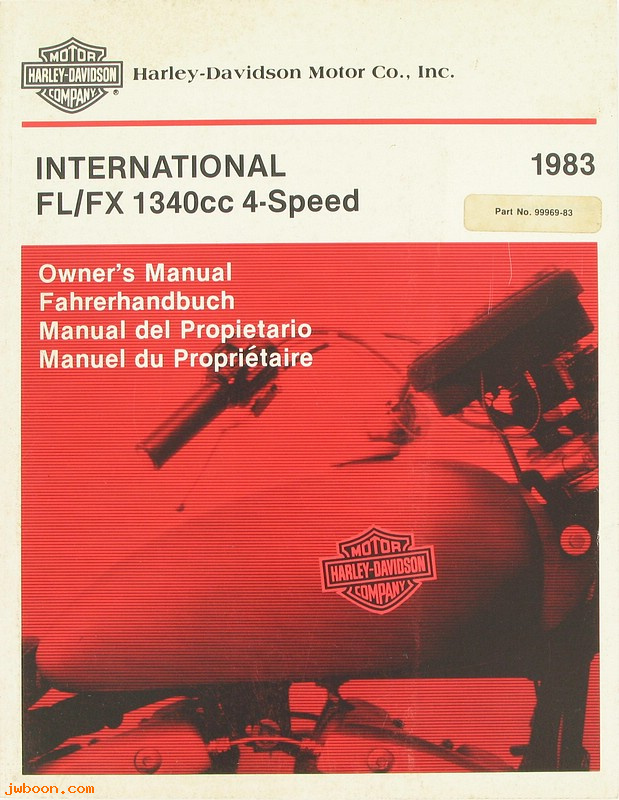   99969-83 (99969-83): FLH, FX international owner's manual 1983 - NOS