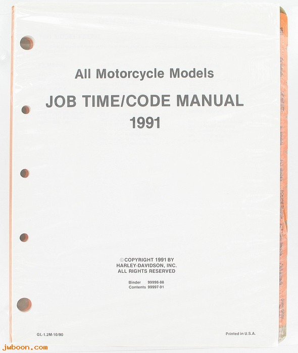   99997-91 (99997-91): Accessory job / time code manual 1991 - NOS