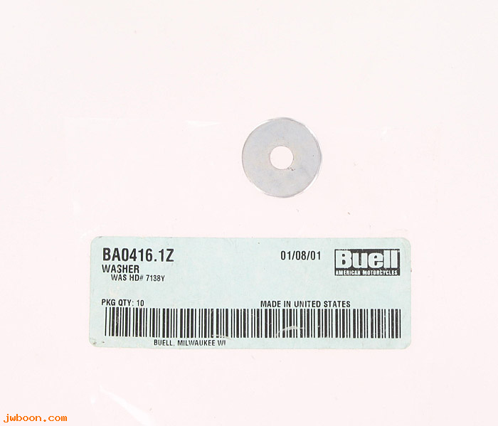   BA0416.1Z (    7138Y): Washer, 1/4" x 1" - NOS - Buell S3 '99-'02