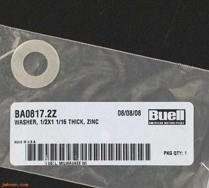   BA0817.2Z (    5913Y): Washer, 1/2" x 1 1/16" - NOS - Buell S3, X1 '99-'02