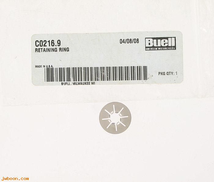   C0216.9 (   11510Y): Retaining ring - NOS - Buell