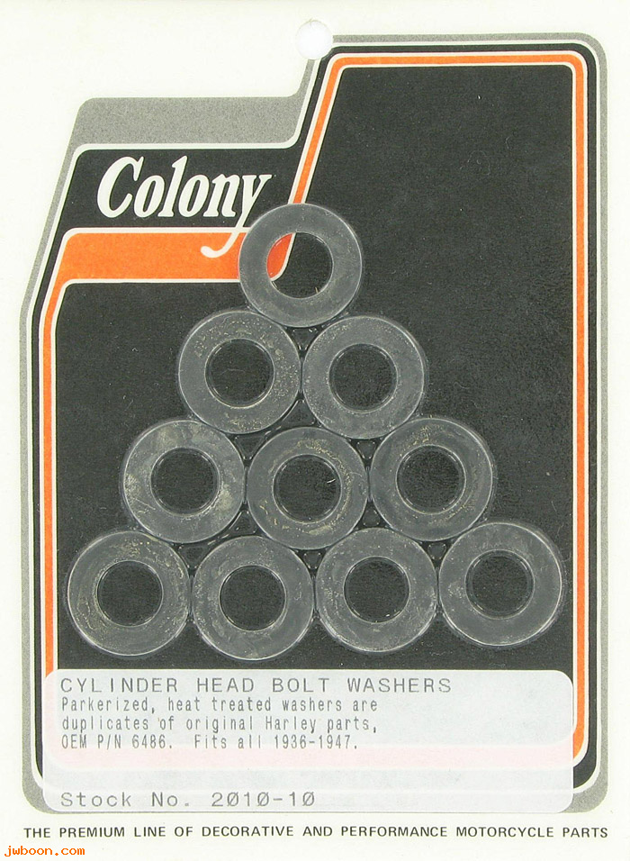 C 2010-10 (    6486 / 0232): Cylinder head bolt washers - UL '36-'48,with iron heads, in stock