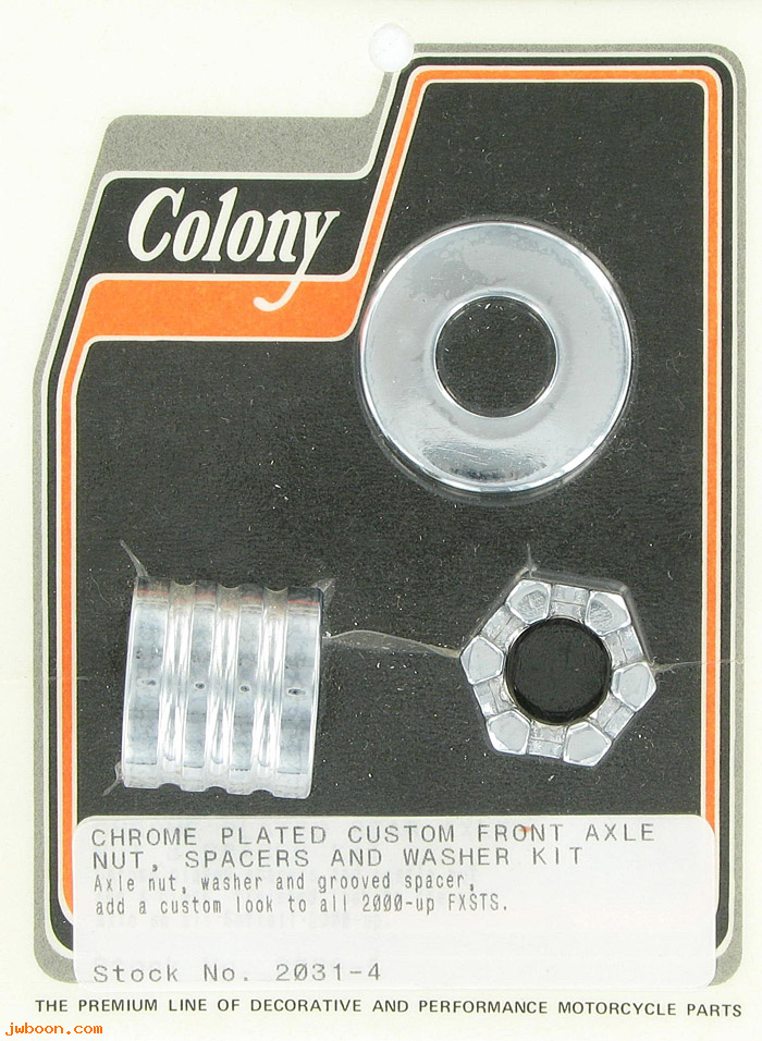 C 2031-4 (43683-00): Front axle nut and grooved spacer kit, custom - FXSTS '00-