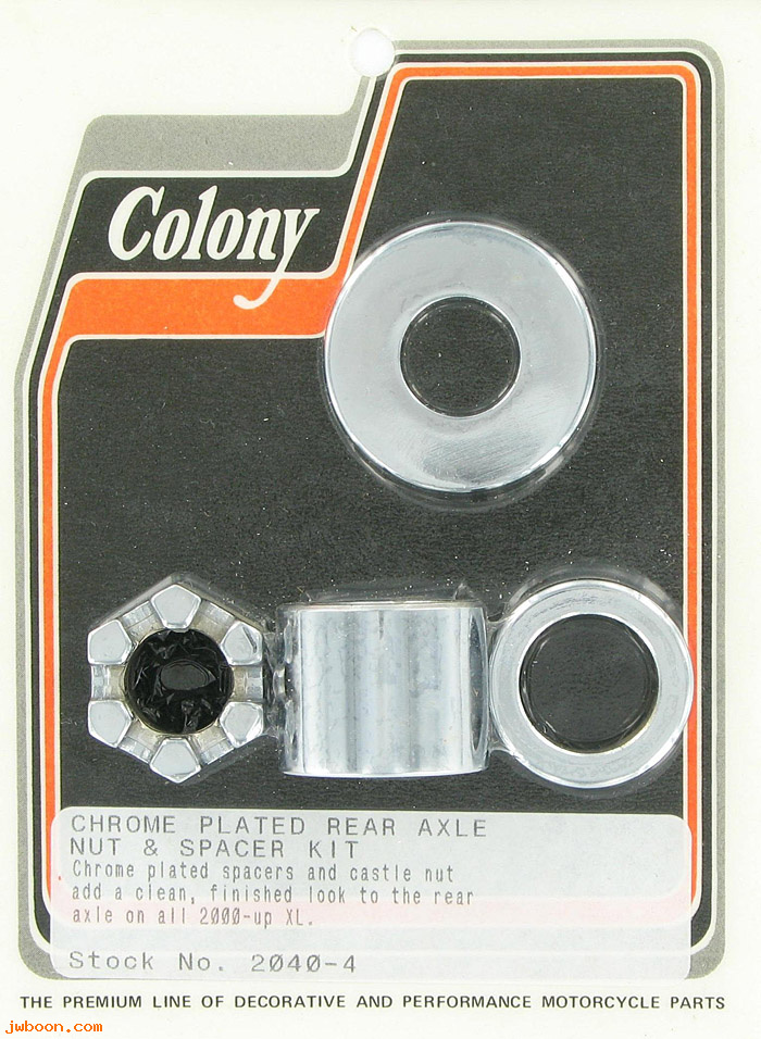C 2040-4 (40910-00 / 43654-00): Rear axle nut and smooth spacer kit - Sportster XL 00-03,in stock