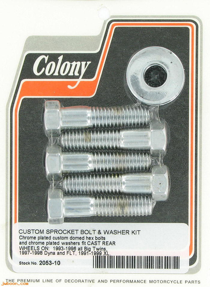 C 2053-10 (    3730A / 3899): Rear sprocket bolt&washer kit, 7/16"-14 x 1 3/4" custom- BT 93-98