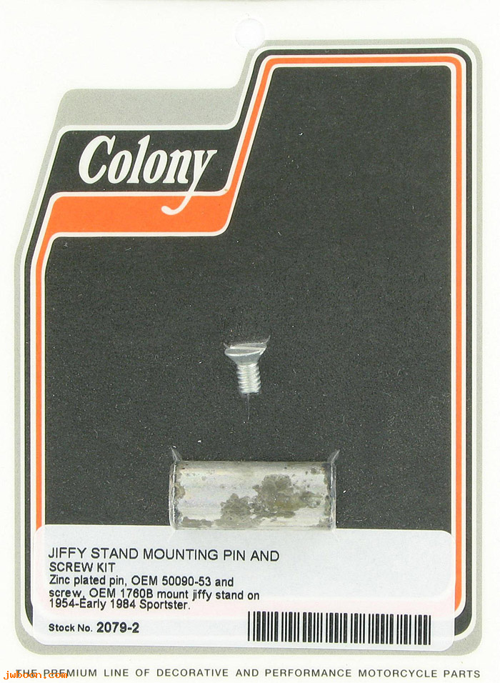 C 2079-2 (50090-53 / 1760B): Jiffy stand mounting pin and screw kit - KH, XL 54-e84, in stock