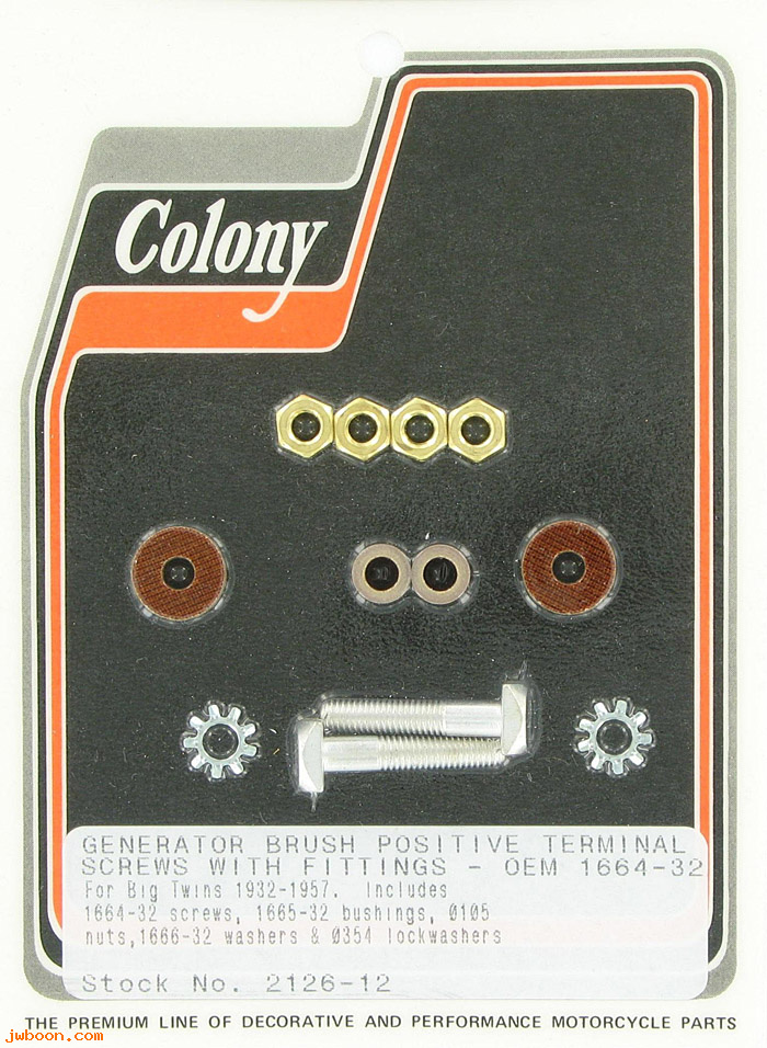 C 2126-12 (30461-32 / 1664-32A): Generator brush terminal kit  - 2 sets for models 32-57, in stock