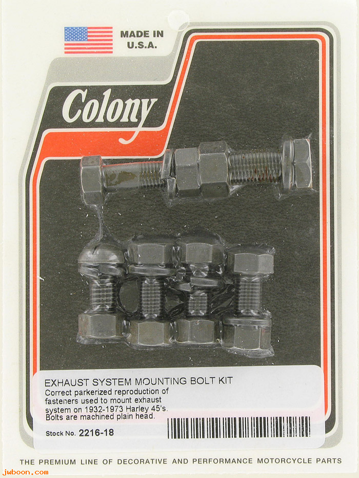 C 2216-18 (): Exhaust mounting hardware kit - WL models - plain heads, in stock