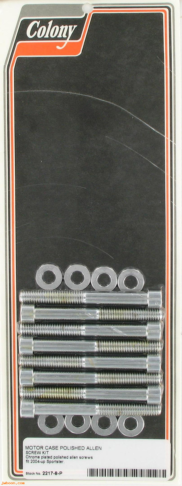 C 2217-8-P (): Motor case screw kit, polished Allen,in stock, Sportster,XL 2004-