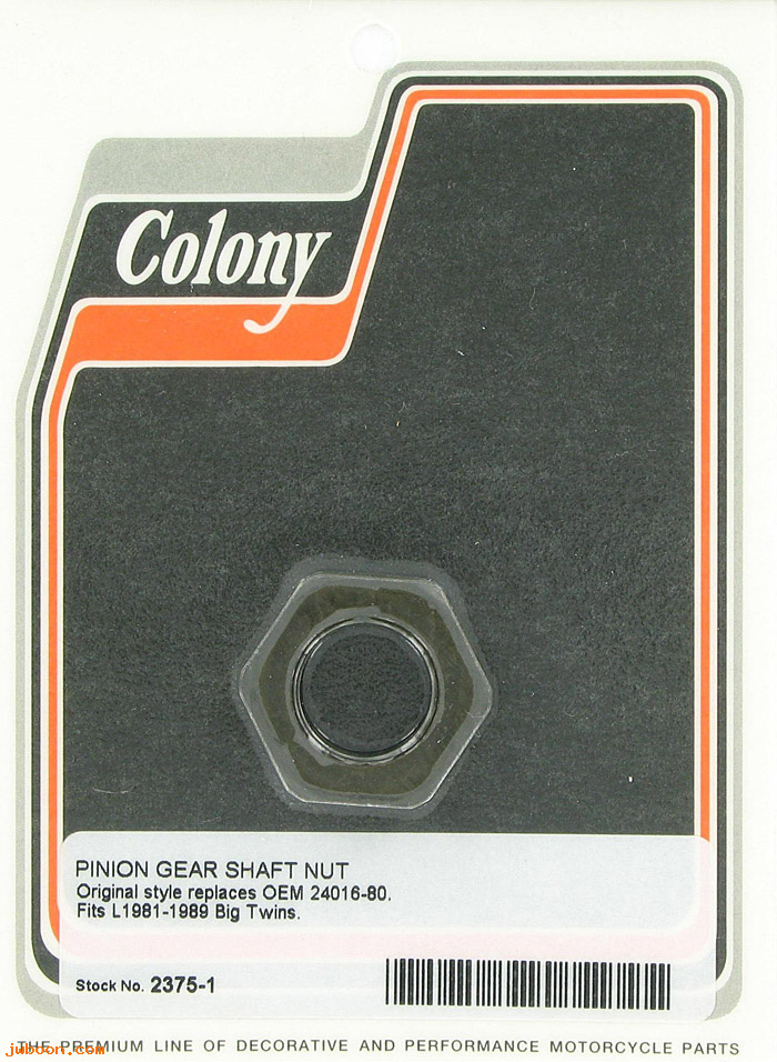 C 2375-1 (24016-80): Pinion gear shaft nut - Big Twins '81-'88, in stock, Colony
