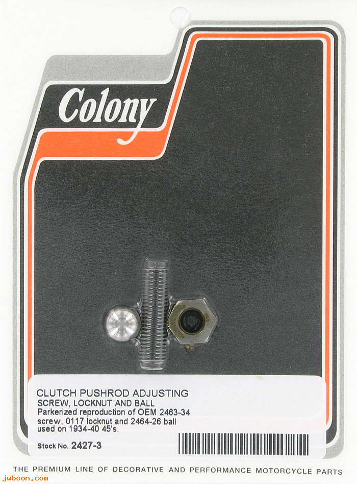 C 2427-3 ( 2463-34): Screw, push rod adjusting, locknut & ball - Flathead 750cc 34-40