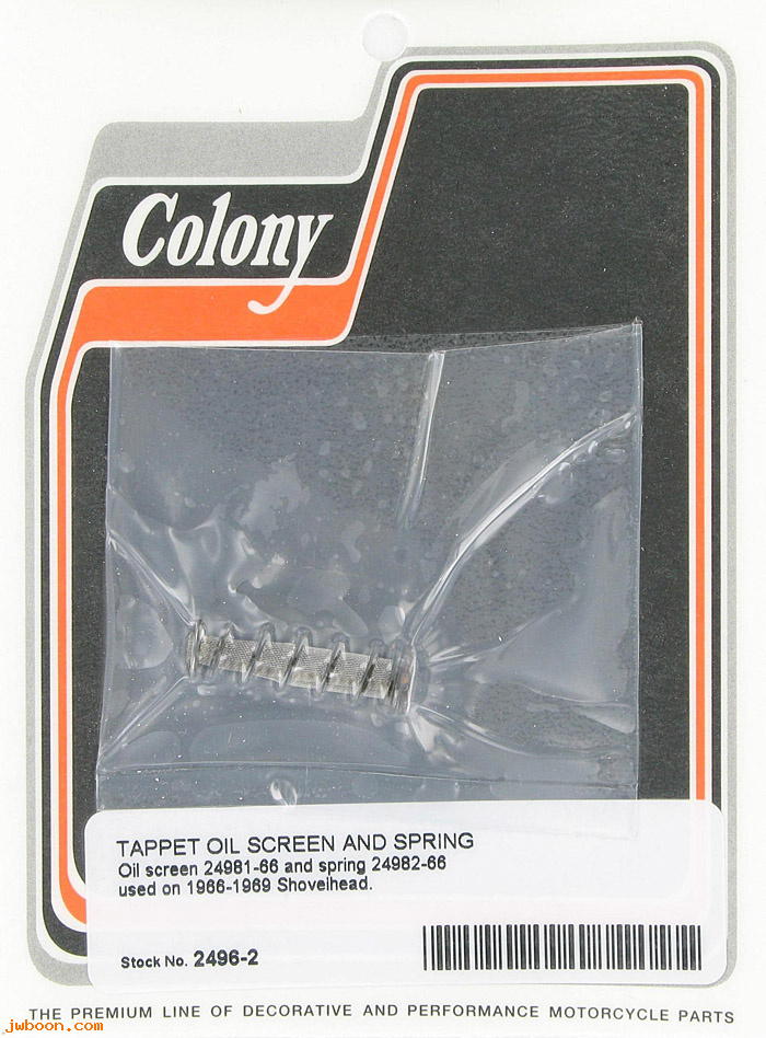 C 2496-2 (24981-66 / 24982-66): Tappet oil screen & spring - FL '66-'69, in stock Colony