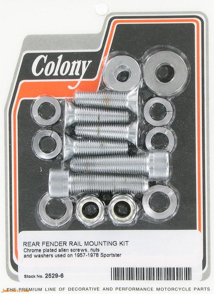 C 2529-6 (): Rear fender rail mounting kit - Allen - Iron XL's 57-78, in stock