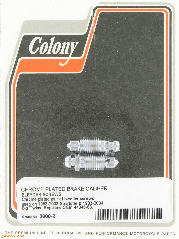 C 2600-2 (44048-83): Brake caliper bleeder screws (2) - XL 83-03. Big Twins 83-04