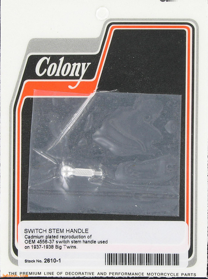C 2610-1 ( 4556-37): Handle - dash switch stem - All models '37-'38, in stock, Colony