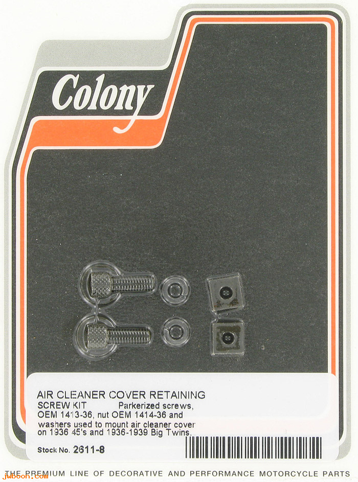 C 2611-8 ( 1413-36 / 1414-36): Air cleaner cover retaining screws - All models '36-'39, in stock