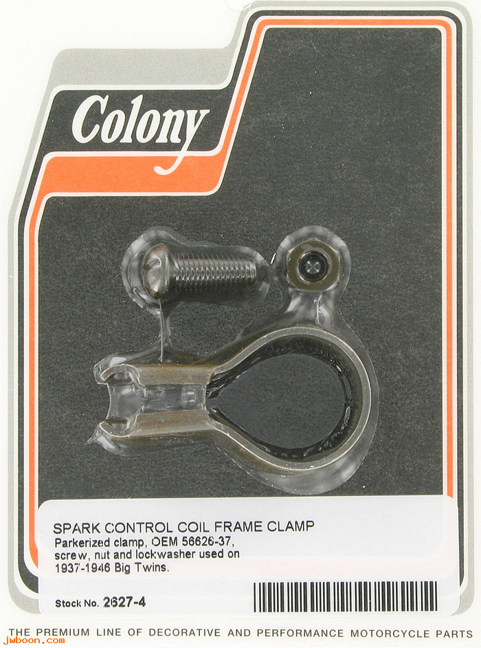 C 2627-4 (56626-37 / 3393-37): Frame clamp, spark control coil - UL '38-'48. EL,ELC,FL '37-'48