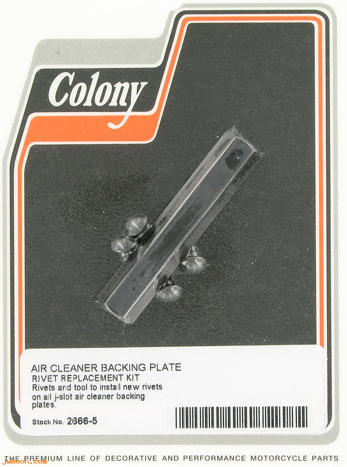 C 2666-5 (): J-slot air cleaner backing plate rivets & tool '40-'55, in stock