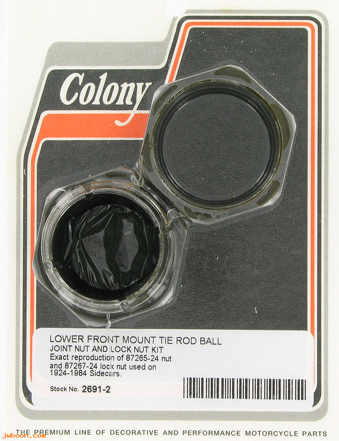 C 2691-2 (87265-24 / 87267-24): Ball joint nut and locknut - Sidecars '24-'84, in stock, Colony