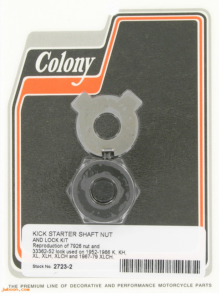 C 2723-2 (    7926 / 33362-52): Kickstart shaft nut & lock - Sportster Ironhead XL 52-79,in stock