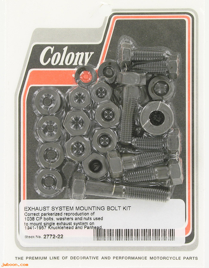 C 2772-22 (): Exhaust mounting bolt kit "1038 CP" - EL, FL '41-'57, in stock