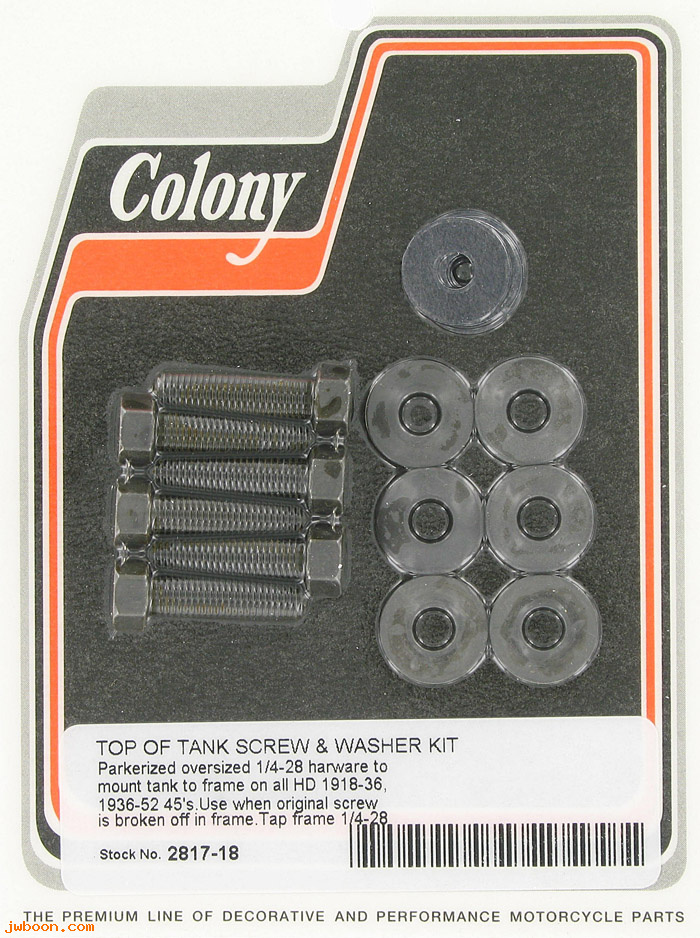 C 2817-18 (    3666 / 61820-18): Tank top screw kit (6), oversize 1/4"-28 - All models 18-36.750cc