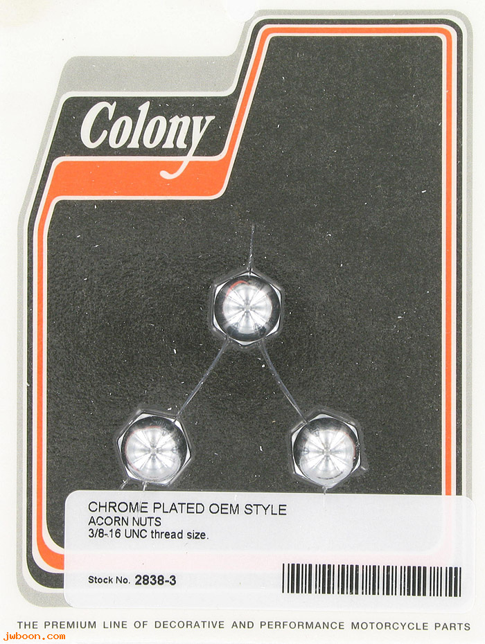 C 2838-3 (): OEM style acorn nuts (3) 3/8"-16, in stock, Colony