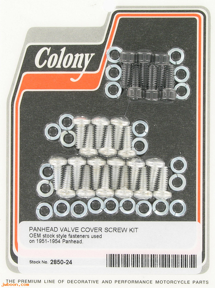 C 2850-24 (    2674 / 2678): Valve cover screw kit, stock style - Big Twins FL '51-'54