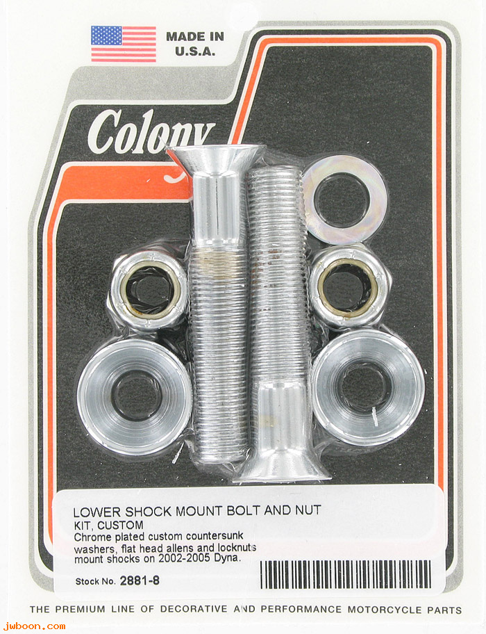 C 2881-8 (    4242): Lower shock mount bolt & nut kit - custom - FXD '02-'05