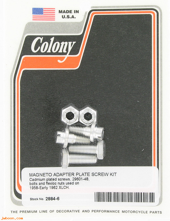 C 2884-6 (29601-48): Magneto adapter plate screw kit - Ironhead XLCH '58-early'62