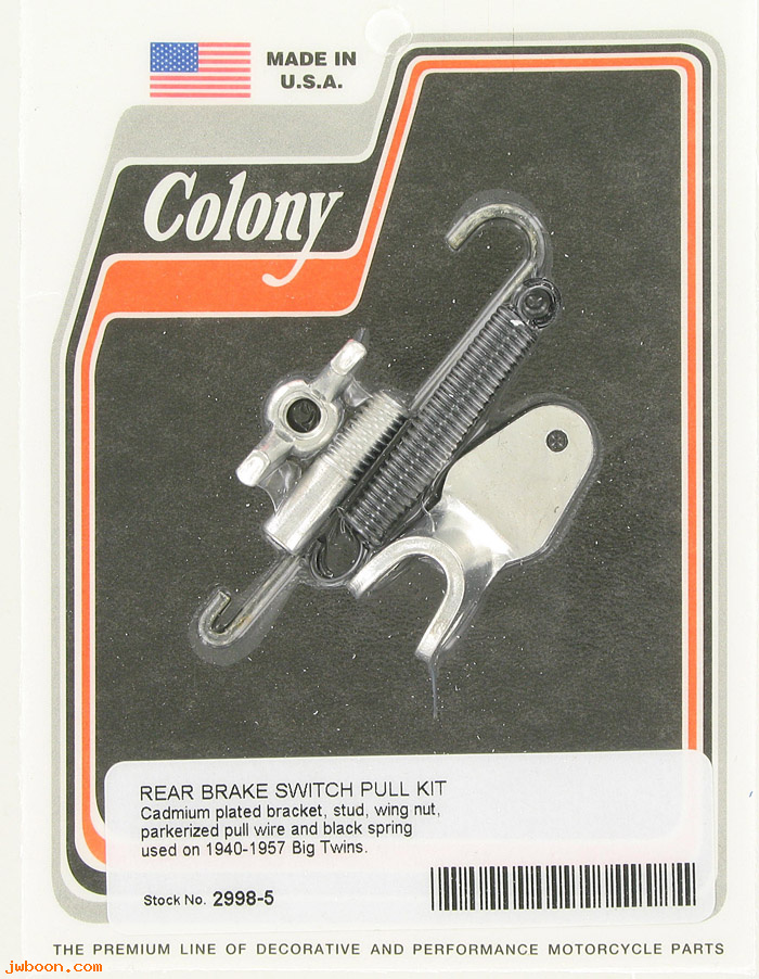 C 2998-5 (42280-35 / 72019-39): Rear brake switch pull rod kit - Big Twins '40-'57, in stock