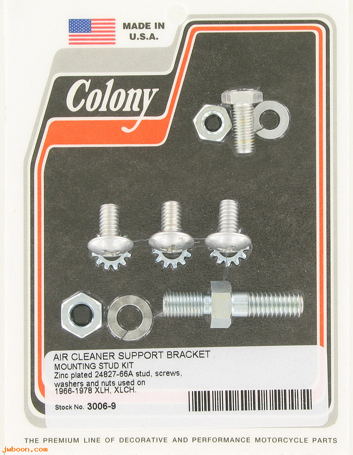 C 3006-9 (24827-66A): Air cleaner support bracket mounting kit - Ironhead XL '66-'78
