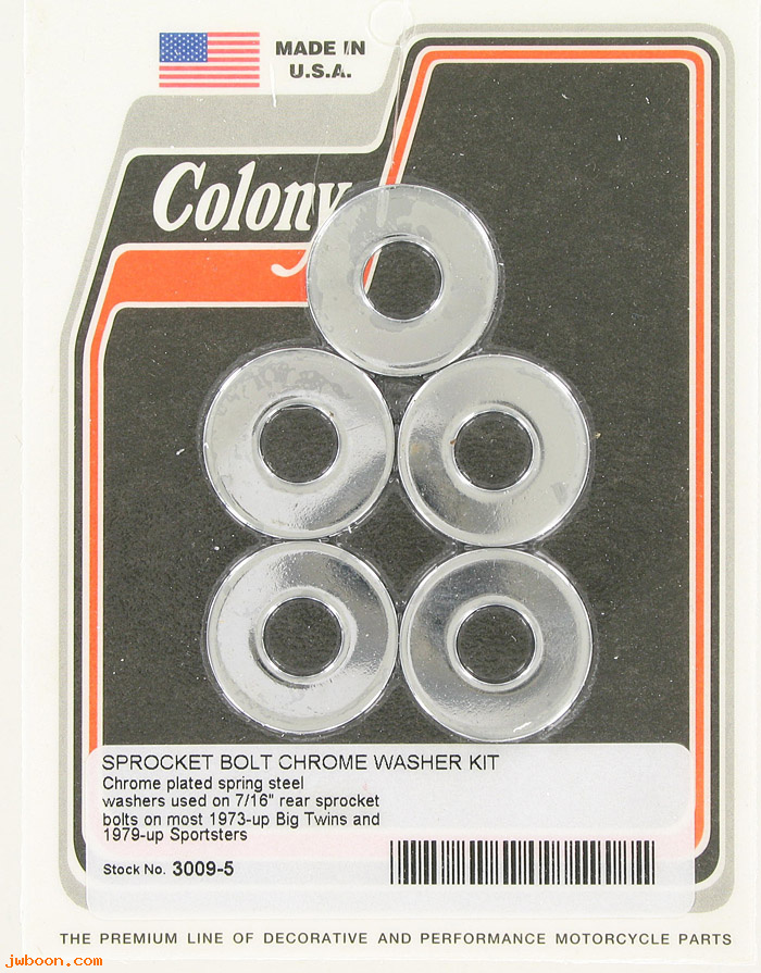 C 3009-5 (): Rear sprocket bolt washer kit, in stock, Colony - Big Twins '73-