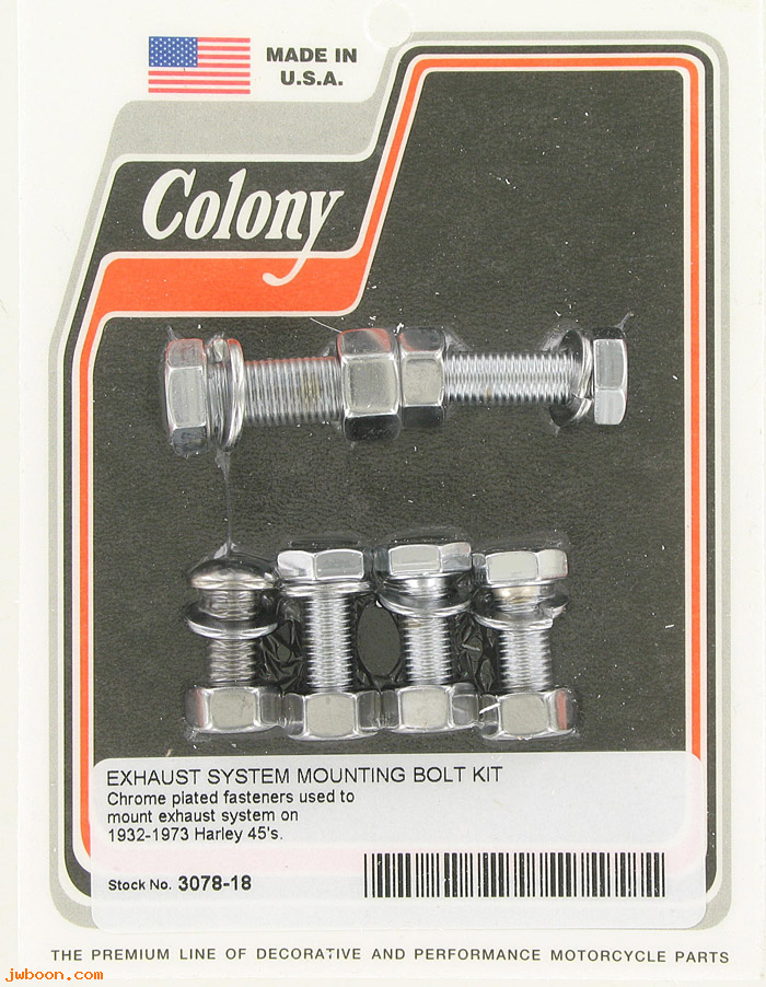 C 3078-18 (): Exhaust mounting hardware kit - 750cc WL's '41-'52, in stock