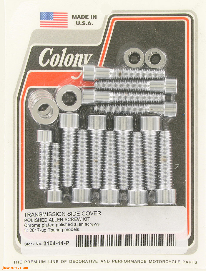 C 3104-14-P (): Transmission side cover polished Allen screws - Touring '17-