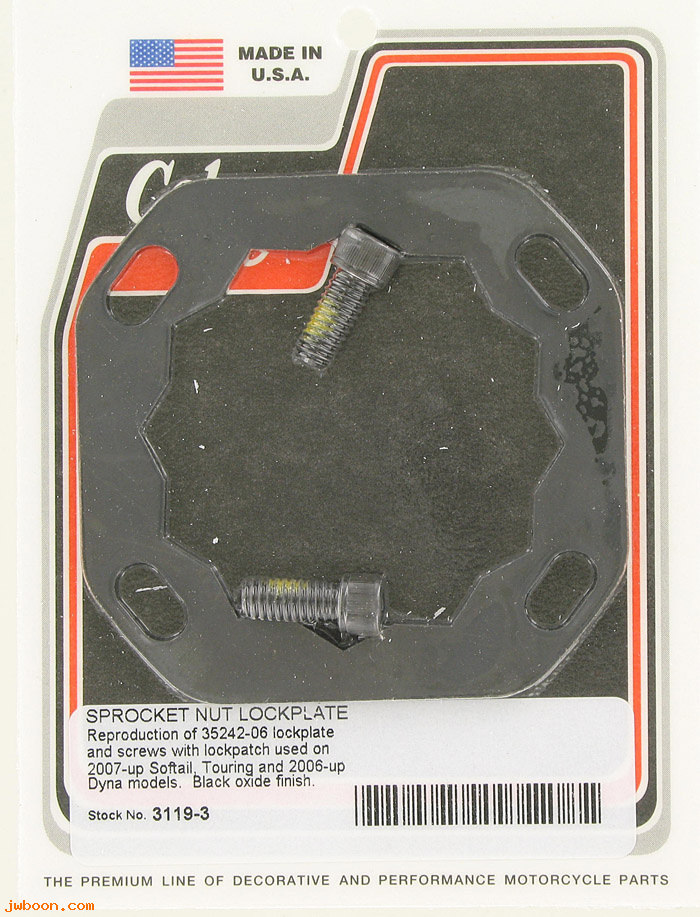 C 3119-3 (35242-06): Sprocket nut lockplate and screws, in stock, Colony - '06-