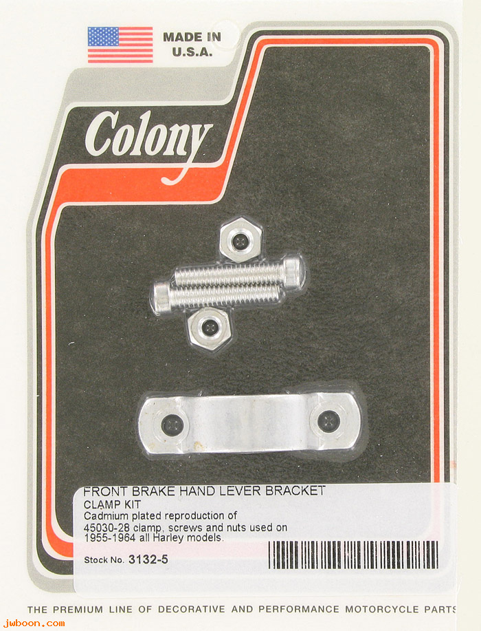 C 3132-5 (45030-28 / 4153-28): Brake hand lever bracket clamp kit, late - All models '55-'64