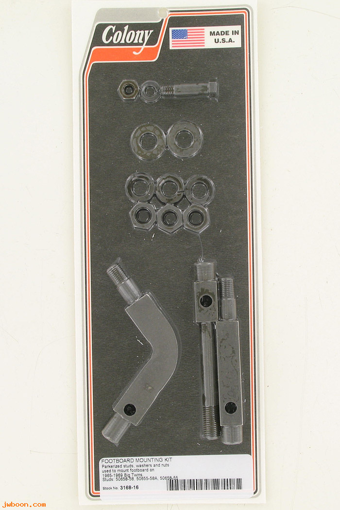 C 3168-16 (50658-58 / 50655-58A): Footboard mounting kit - Big Twins '65-'69, in stock, Colony
