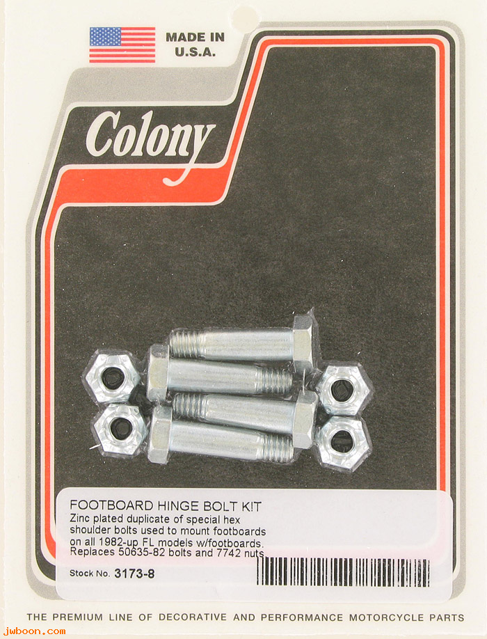 C 3173-8 (50635-82): Footboard hinge bolt kit, in stock - Big Twins FL, FLT late'82-