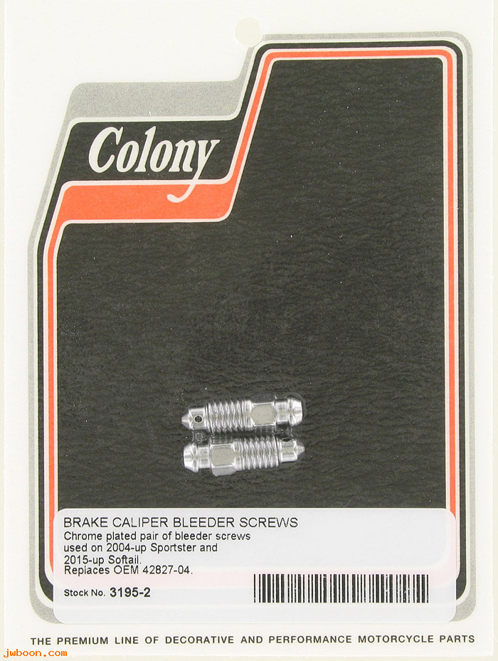C 3195-2 (42827-04): Brake caliper bleeder screws (2) - XL, XR1200. Softail '015-