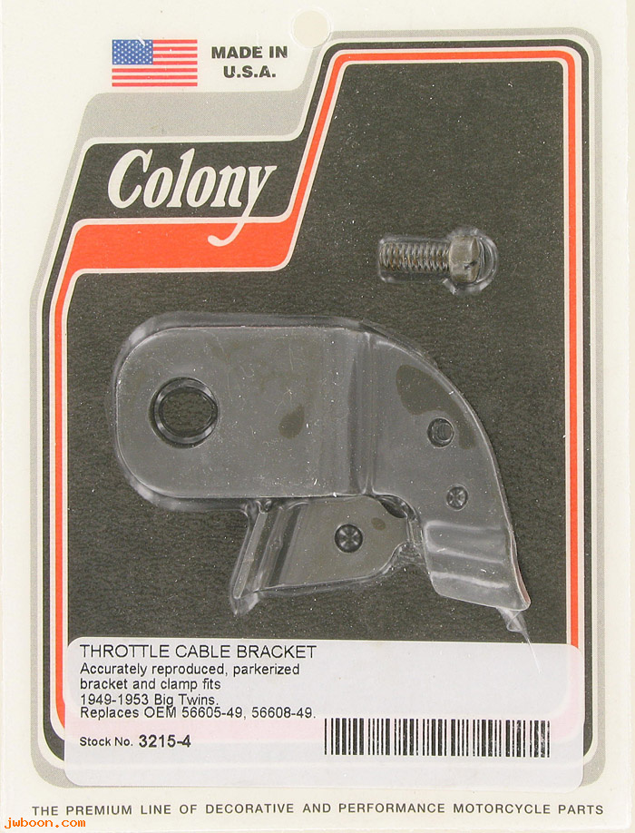 C 3215-4 (56605-49): Throttle cable bracket - Big Twins,Panhead 49-53,in stock, Colony