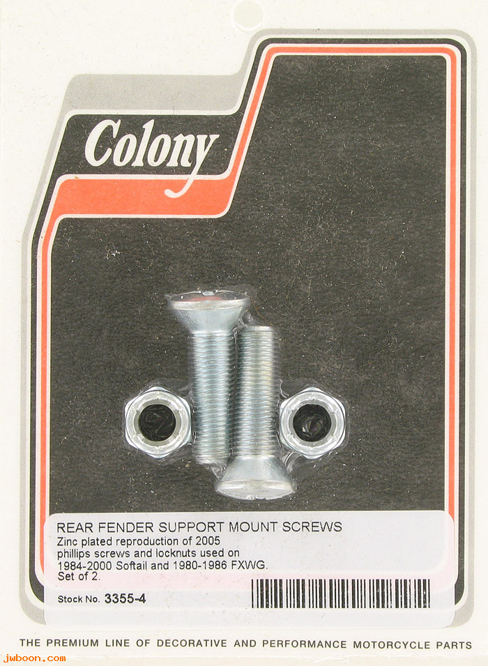 C 3355-4 (    2005): Rear fender support mounting screws-Softail '84-'99. FXWG '80-'86