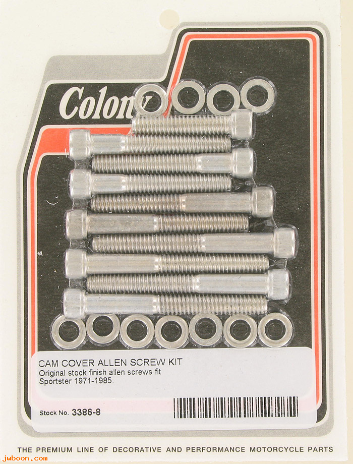C 3386-8 (): Cam cover screw kit - Allen - Ironhead Sportster, XL '71-'85