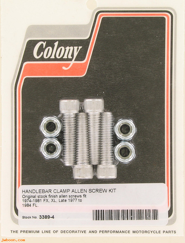 C 3389-4 (): Handlebar clamp screws - Allen - FX, XL '74-'81, FL L77-84