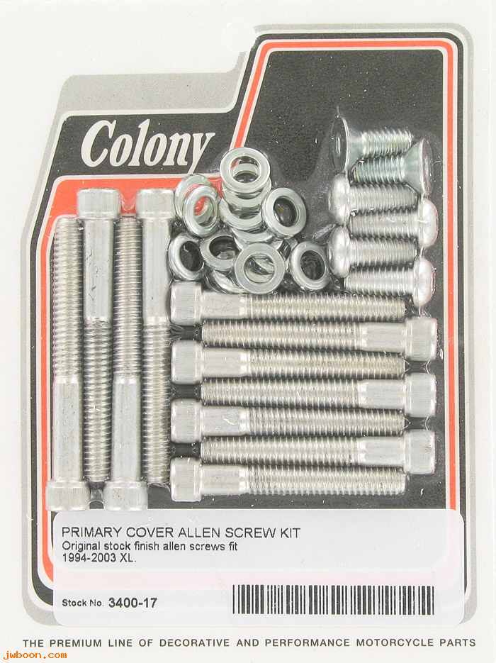 C 3400-17 (): Primary cover screw kit, Allen head - Sportster '94-'03, in stock