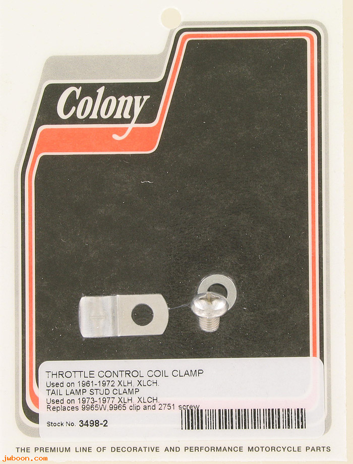 C 3498-2 (    9965W): Clamp, control cable/taillight - FL's, XL,Servi-car,siren,FXR,FLT