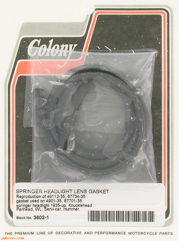 C 3602-1 ( 4912-35 / 67734-35): Gasket, Springer headlamp '35-'57, in stock, Colony