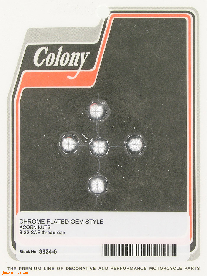 C 3624-5 (): OEM style acorn nuts (5) 8-32, in stock, Colony, Big Twins